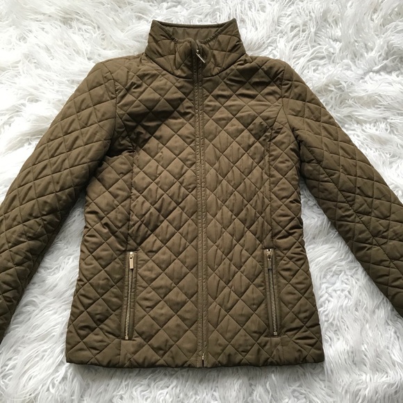 ' J CREW BROWN QUILTED JACKET COAT - Picture 1 of 12